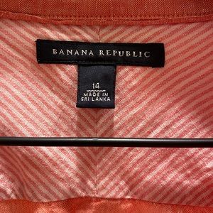 Coral Banana Republic Full Button Long Sleeve Shirt